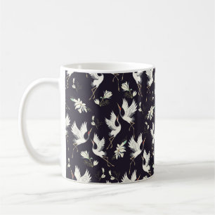 Mug grue, motif, illustration vintage oiseau volant f