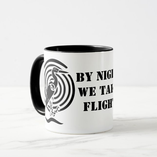Mug Grue noire debout dans l'eau Silhouette (Devant gauche)