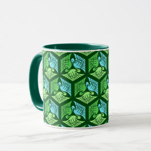 Mug Grues japonaises, Jade Green et Bleu clair