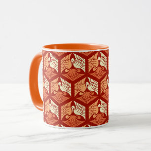 Mug Grues japonaises, mandarin et orange clair