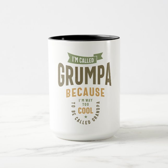 Mug Grumpa - Beaucoup trop Cool pour grand-père (Centre)