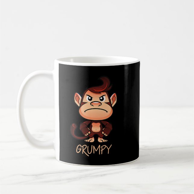 Mug Grumpy Singe Mème Esthétique Mauvaise Humeur chimp (Gauche)