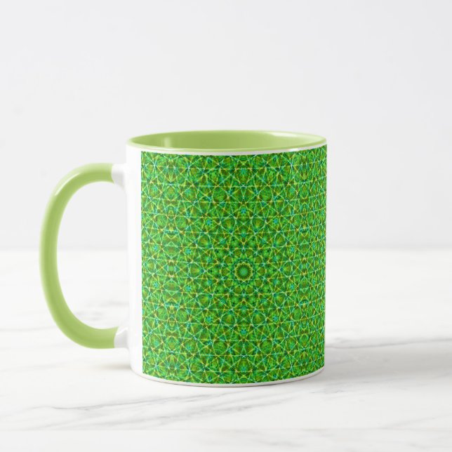 Mug Grünes Netz Kaleidoscope/Green Kaleidoscope Net (Gauche)