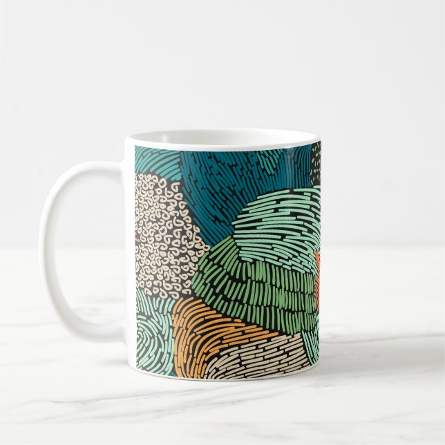 Mug Grunge Abstrait : Conception Motif transparente. (Gauche)