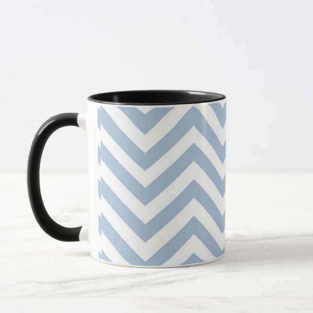 Mug Grunge bleu-clair Chevron texturisé (Gauche)