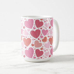 Mug Grunge Coeurs Tons de rose