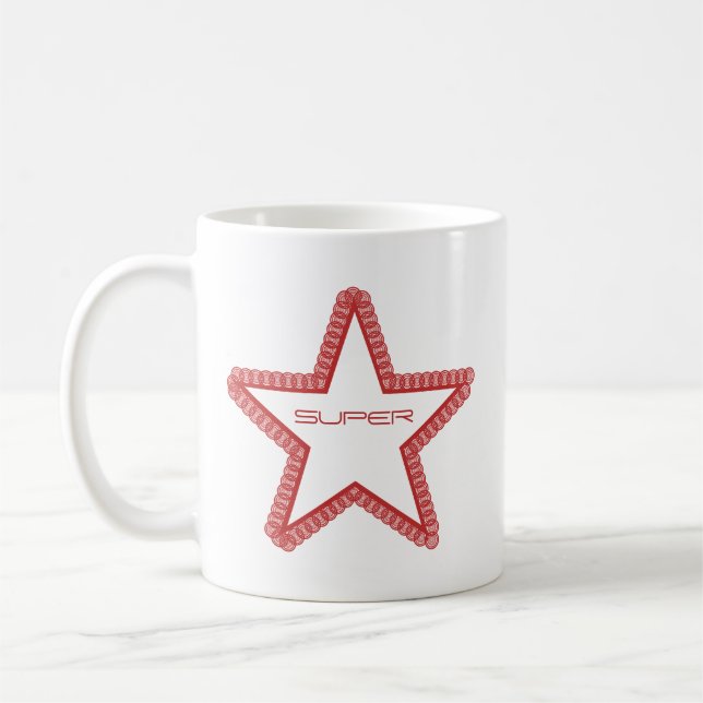 Mug Grunge Superstar Mug, Rouge (Gauche)