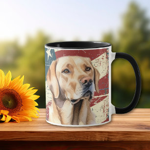Mug Grunge USA Drapeau Jaune Labrador Retriever