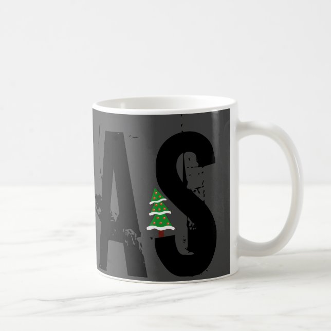 Mug Grunge XMAS avec un sapin de Noël qui attire l'oei (Droite)