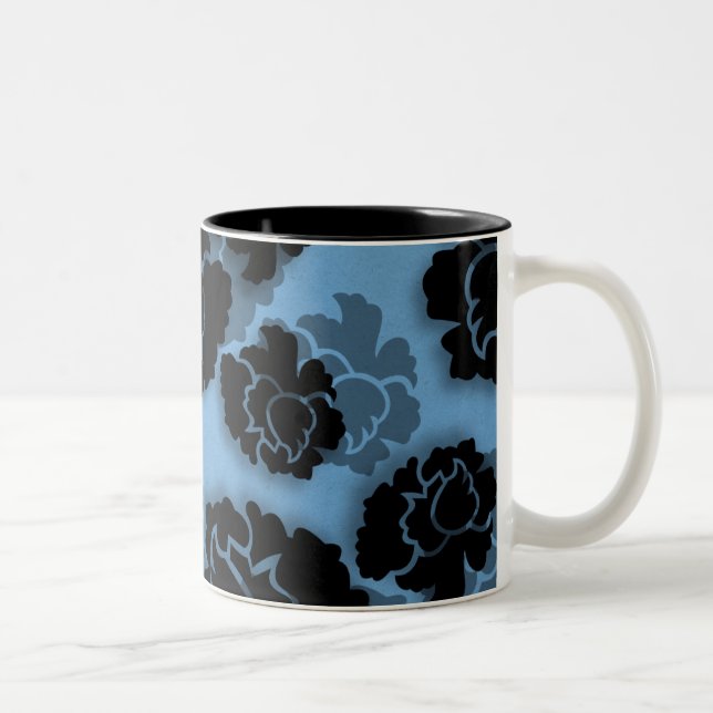 Mug Grungy Floral Decadadal, Bleu clair (Droit)