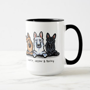 Mug GSD Black White et Tan Personnalisé