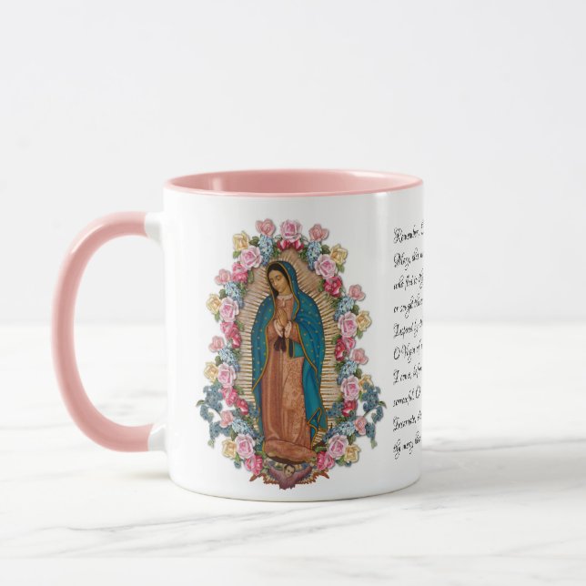 Mug Guadalupe Vierge Mère Marie Mémorare prière (Gauche)