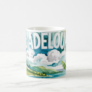 Mug Guadeloupe Tropicale Paysage Caraïbes Aquarelle