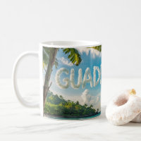 Guadeloupe Tropicale Paysage Caraïbes Aquarelle