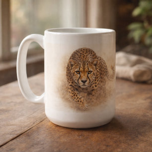 Mug Guépard Alerte Art de la faune africaine