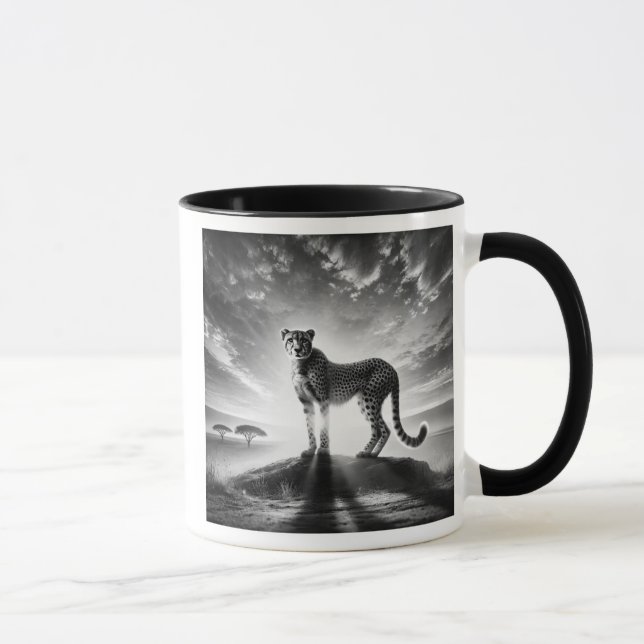 Mug Guépard majestueux sur un rocher. (Droite)