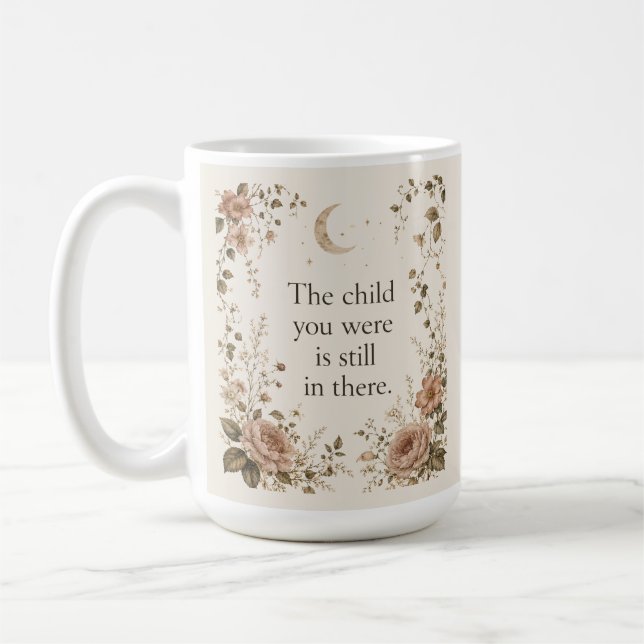 Mug Guérison de l'enfant intérieur Citation Florale Vi (Gauche)