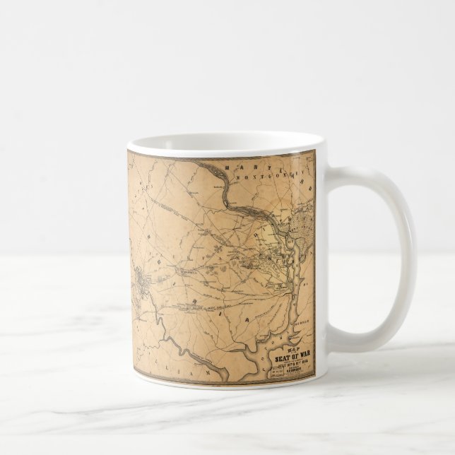 Mug Guerre civile Première bataille de Bull Run Carte  (Droite)