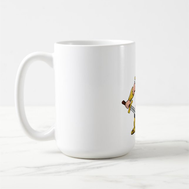 Mug Guerrier antique avec épée et bouclier dans un cas (Gauche)