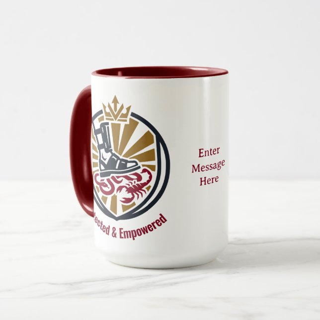 Mug Guerrier Chrétien Autonomisé Protégé Luc 10 19 (Devant gauche)