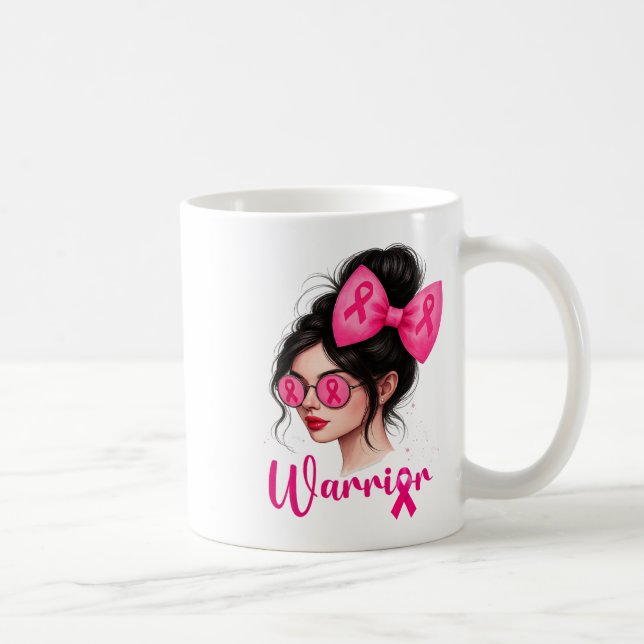 Mug Guerrier Conscience du cancer du sein rose Messy B (Droite)
