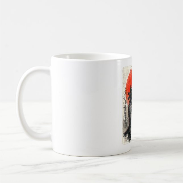 Mug Guerrier de chat ninja samouraï UFO japonais anime (Gauche)