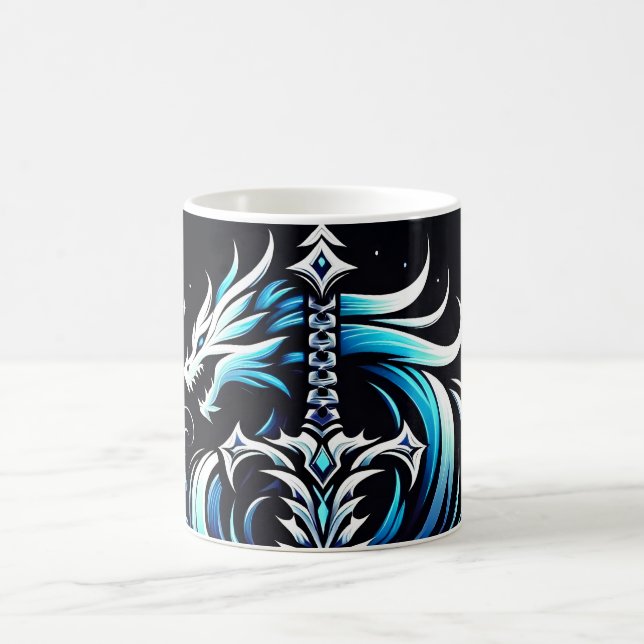 Mug Guerrier de fantaisie Épée de dragon mystique Flam (Centre)