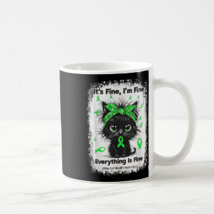 Mug Guerrier de la santé mentale Sensibilisation Chat