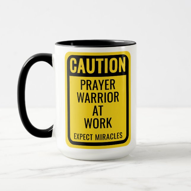 Mug Guerrier de prière à l'œuvre Miracles Chrétien de  (Gauche)