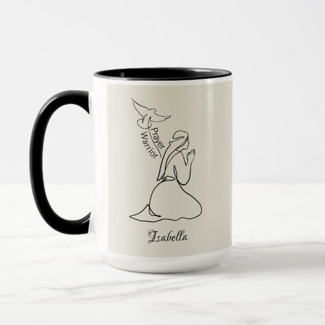 Mug Guerrier de Prière Conception & Personnaliser Nom (Gauche)