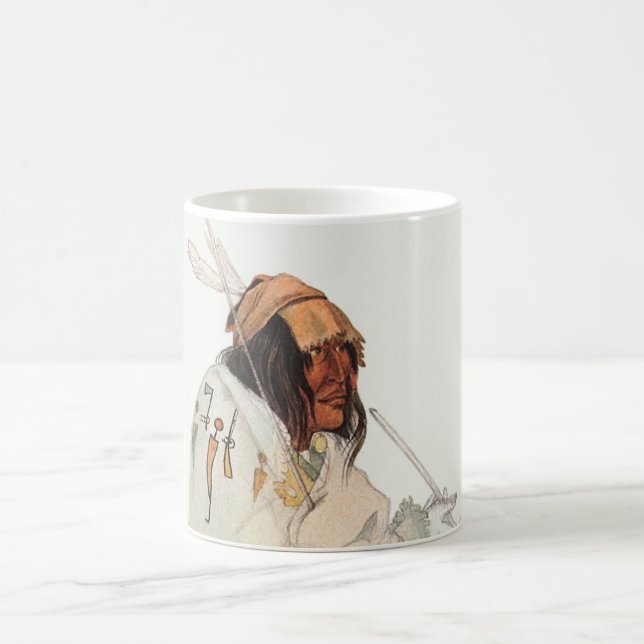 Mug Guerrier indien avec pipe Portrait de Karl Bodmer (Centre)