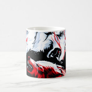 Mug Guerrier loup cosmique rouge blanc