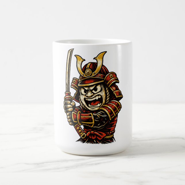 Mug Guerrier Samouraï Japonais Armure Rouge Art de Des (Centre)