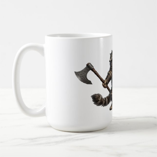 Mug Guerrier Viking épique, chat Maine Coon (Gauche)