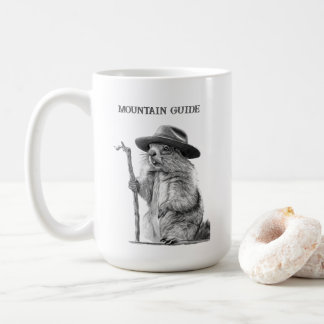 Mug Guide de montagne - conception de marmottes blanch
