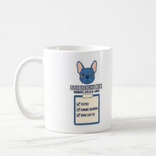 Mug Guide de survie du matin pour maman Blue Frenchie