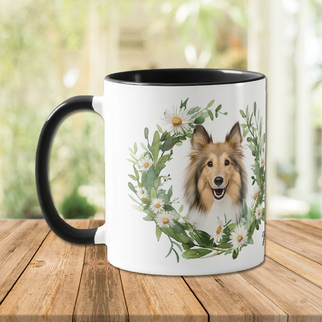 Mug Guirlande blanche Collie Chien (Créateur téléchargé)