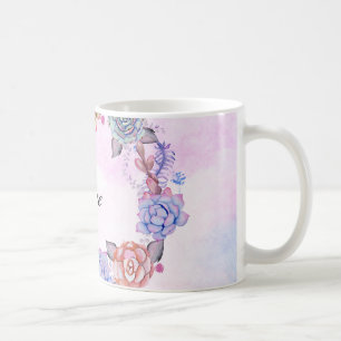 Mug Guirlande chic de Succulents d'aquarelle