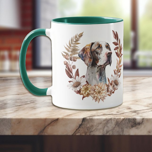 Mug Guirlande d'automne de chien de pointer anglais (Créateur téléchargé)