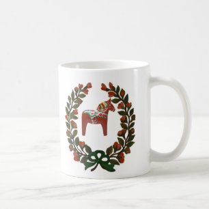 Mug Guirlande de Noël de cheval de Dala de Suédois