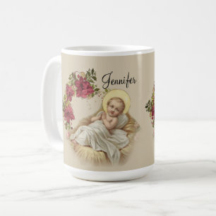 Mug Guirlande florale de Noël de Jésus de bébé