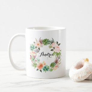 Mug Guirlande florale de Succulents de Boho