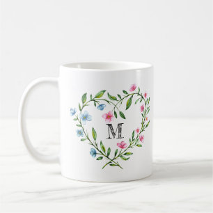 Mug Guirlande florale en forme de coeur