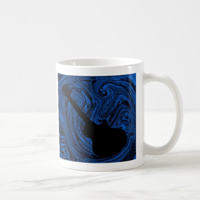 Mug Guitare Abstraite, Bleu (Droite)