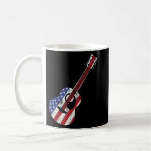 Mug Guitare acoustique - couleurs du drapeau américain