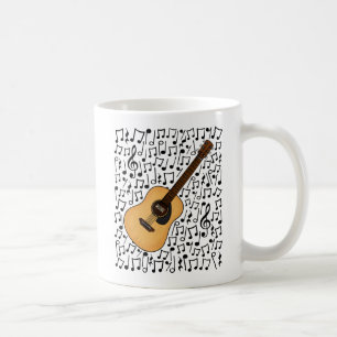 Mug Guitare acoustique Notes musicales Musicien guitar