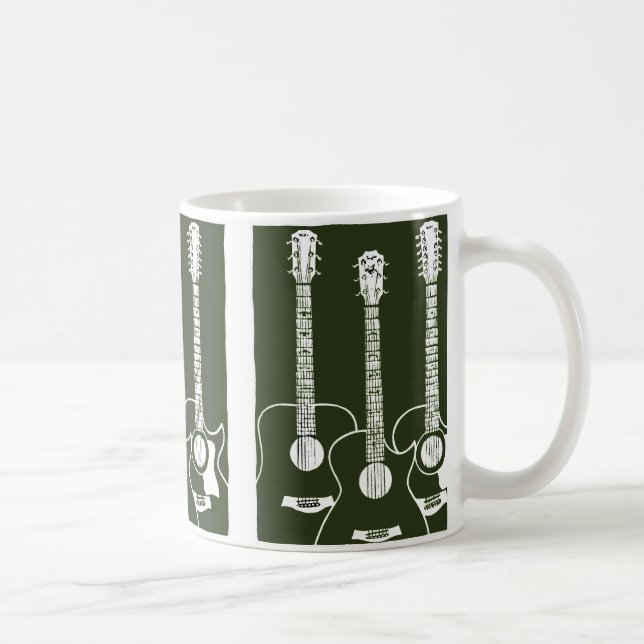 Mug guitare acoustique verte (Droite)