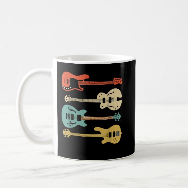 Mug Guitare Basse Rétro Vintage (Gauche)
