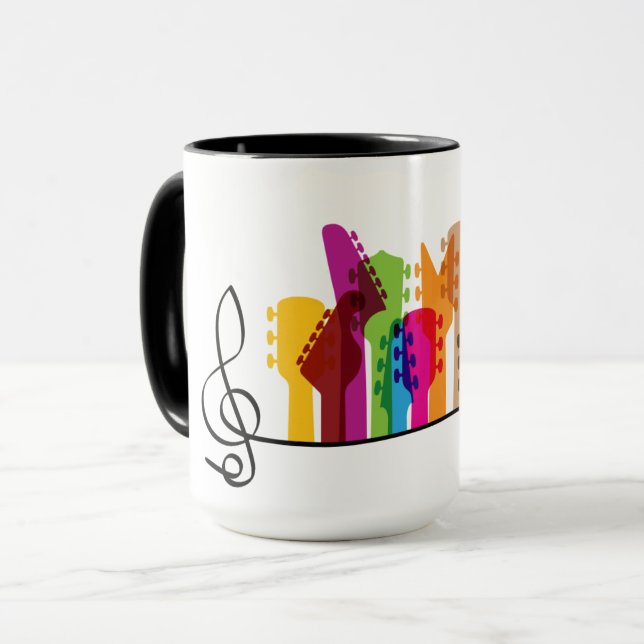 Mug Guitare colorée, guitares de musique. Gitaris (Devant gauche)