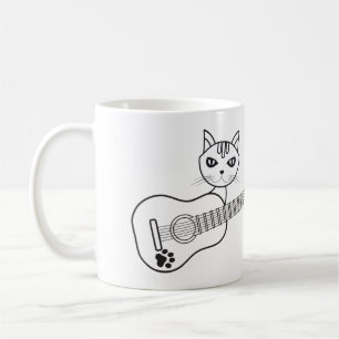 Mug Guitare de chat mignon - Guitariste Kitty Kitten